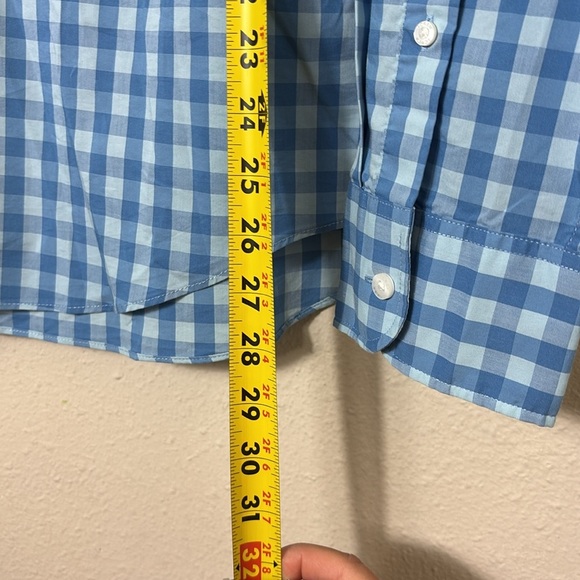 J. Crew Performance Slim Untucked Gingham Blue size Large - Picture 7 of 8